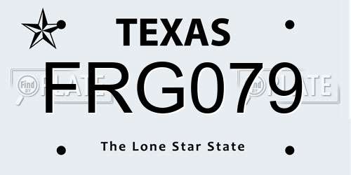 FRG079 Texas License Plate