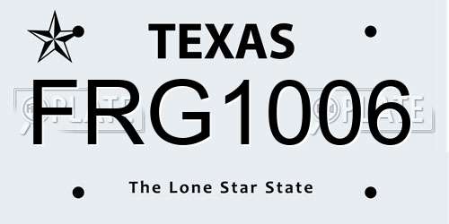 FRG1006 Texas License Plate