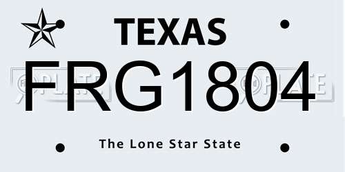 FRG1804 Texas License Plate
