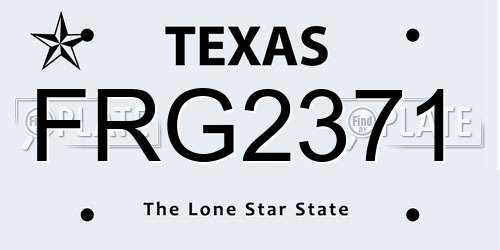 FRG2371 Texas License Plate