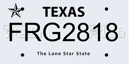 FRG2818 Texas License Plate