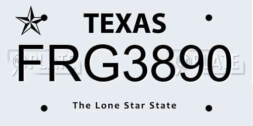 FRG3890 Texas License Plate