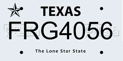 FRG4056 Texas License Plate