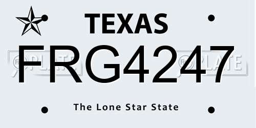 FRG4247 Texas License Plate