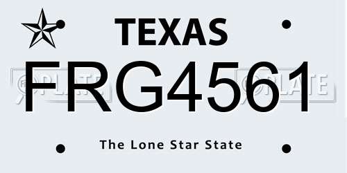 FRG4561 Texas License Plate
