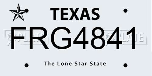 FRG4841 Texas License Plate