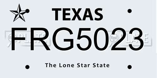 FRG5023 Texas License Plate