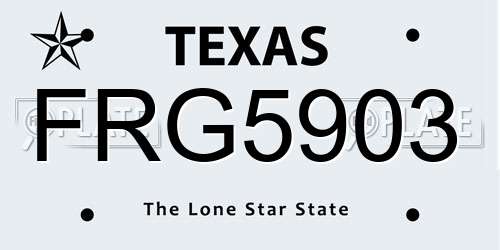 FRG5903 Texas License Plate