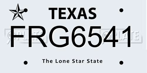FRG6541 Texas License Plate