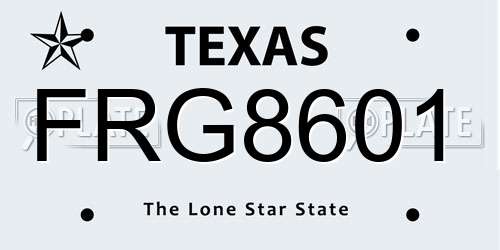 FRG8601 Texas License Plate
