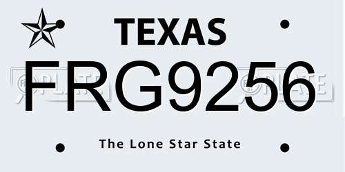 FRG9256 Texas License Plate