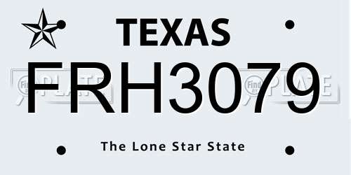 FRH3079 Texas License Plate