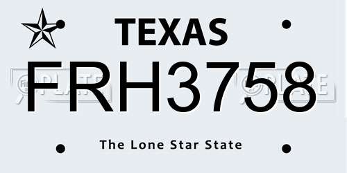 FRH3758 Texas License Plate
