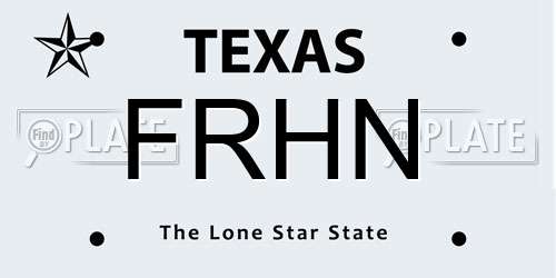 FRHN Texas License Plate