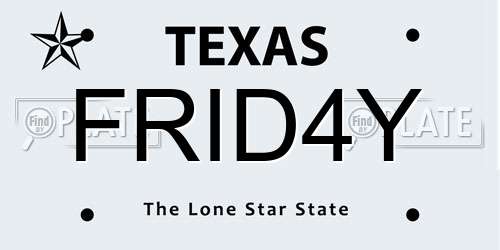 FRID4Y Texas License Plate