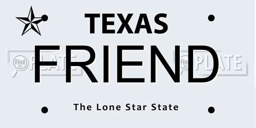 FRIEND Texas License Plate