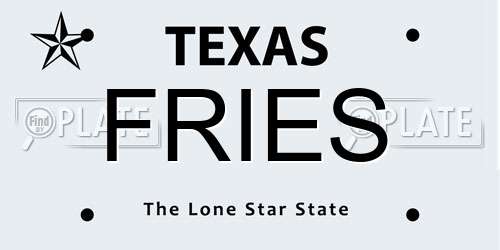 FRIES Texas License Plate
