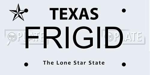 FRIGID Texas License Plate