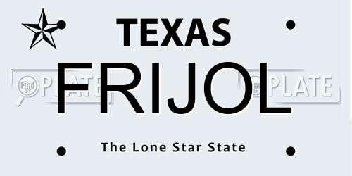 FRIJOL Texas License Plate