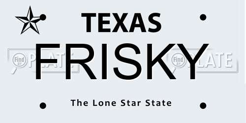 FRISKY Texas License Plate