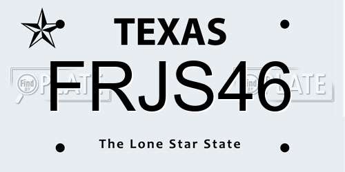 FRJS46 Texas License Plate