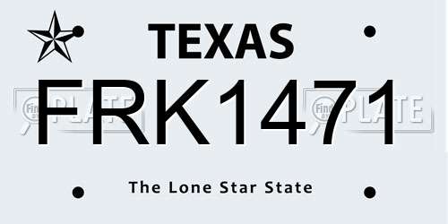 FRK1471 Texas License Plate