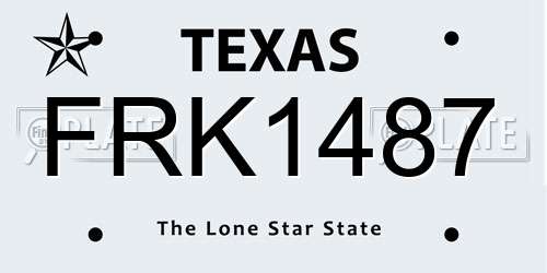 FRK1487 Texas License Plate