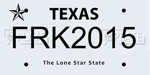 FRK2015 Texas License Plate
