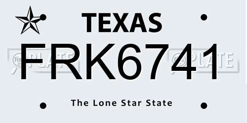 FRK6741 Texas License Plate