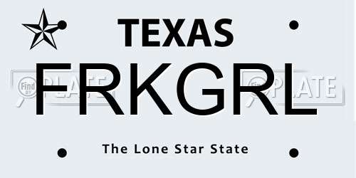 FRKGRL Texas License Plate