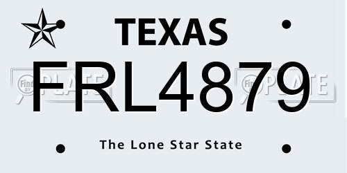 FRL4879 Texas License Plate