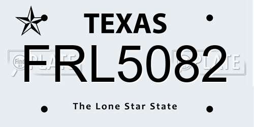 FRL5082 Texas License Plate