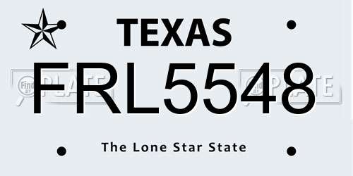 FRL5548 Texas License Plate