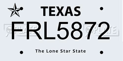 FRL5872 Texas License Plate