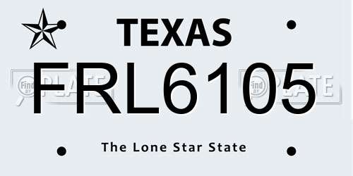 FRL6105 Texas License Plate