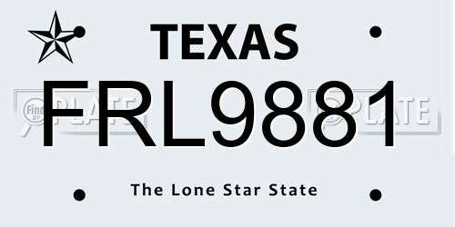 FRL9881 Texas License Plate