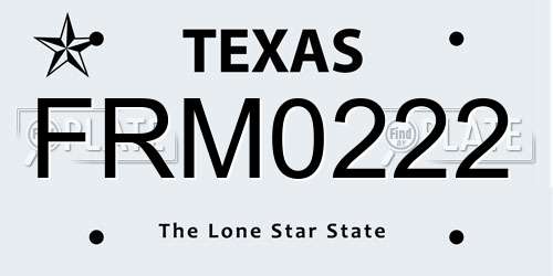 FRM0222 Texas License Plate