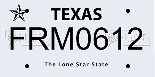 FRM0612 Texas License Plate