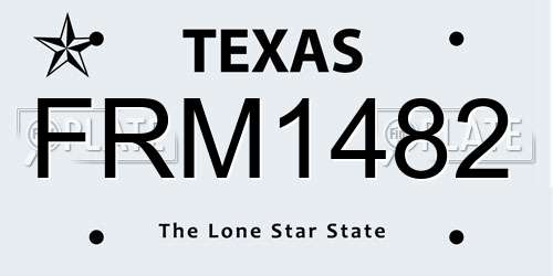 FRM1482 Texas License Plate