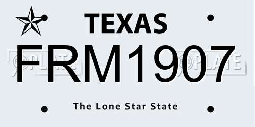 FRM1907 Texas License Plate