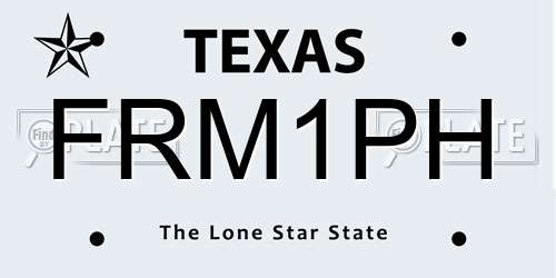 FRM1PH Texas License Plate