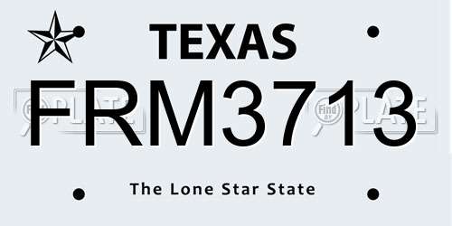 FRM3713 Texas License Plate
