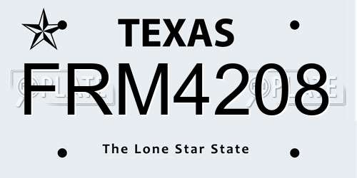 FRM4208 Texas License Plate