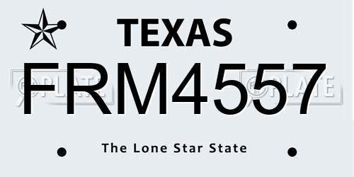FRM4557 Texas License Plate