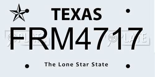 FRM4717 Texas License Plate