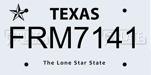 FRM7141 Texas License Plate