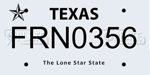 FRN0356 Texas License Plate