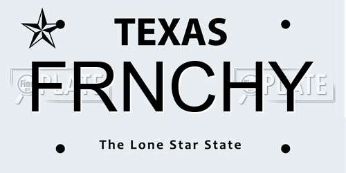 FRNCHY Texas License Plate