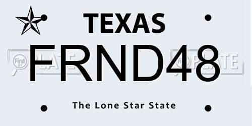 FRND48 Texas License Plate