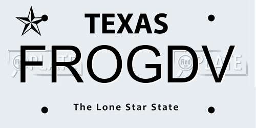 FROGDV Texas License Plate